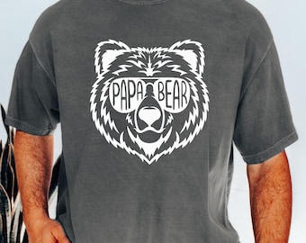 Comfort Colors® Papa Bear Shirt, Bear Dad Shirt, Fathers day Gift, Grandpa Gift, Fathers Day Shirt, Dad Birthday Gift, Papa Gift Shirt