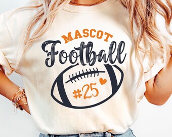 Custom Football Mascot Shirt, Personalized Football Team Name Tshirt, Comfort Colors Game Day Football Shirt, Football Season Tshirt