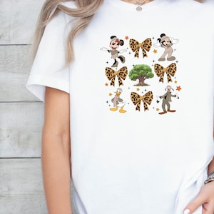 Mickey And Friends Leopard Coquette Bows Animal Kingdom Shirt, Disney Safari Mode Let&#39;s Get Wild Tee, Magic Kingdom Family Vacation Trip