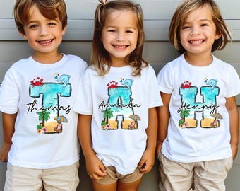 Personalized Kid Summer Shirts, Family Beach Vacation Shirt, Kids Beach Shirts For Summer Time, Custom Kid Vacation Shirts, Summer Beach Tee