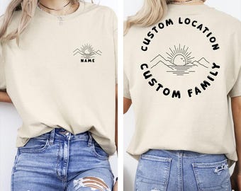 Personalized Beach Family Shirt, Summer Travel Matching Tee, Coastal Vacation Group Shirt for Families