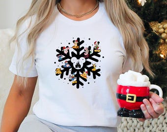 Disney Snowflake Christmas Shirt, Disneyland Xmas Shirt, Magic Kingdom Holiday Shirt, Mickey Snowflake T-Shirt, Disney Christmas Trip Shirt