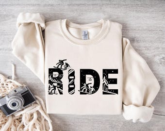 Ride Snowboard Sweatshirt, Snowboarding Sweatshirt, Winter Sport Sweatshirt, Extreme Sport Sweater, Gift For Snowboarder, Winter Sports Gift