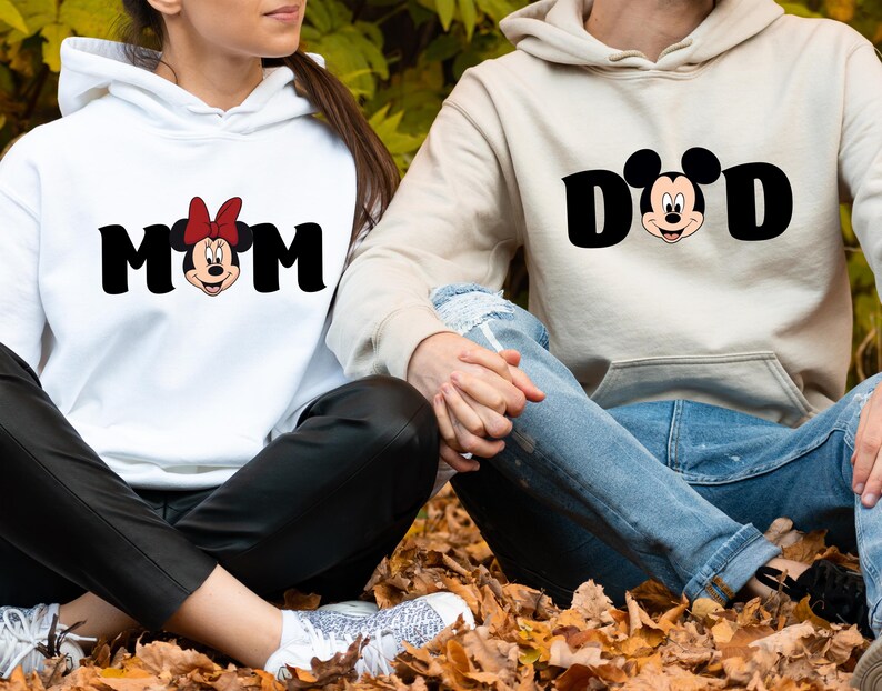 Minnie Mom Mickey Dad Hoodie, Disney Couple Hoodie, New Dad Mom Gift,Family Couple Matching Hoodie,Minnie Mouse Mom Hoodie,Mickey Dad Hoodie