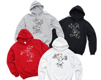 Custom Mickey Mouse And Friends Christmas Lights Hoodie,Matching Disney Family Christmas Hoodie,Mickey' Very Merry Christmas Party Hoodie