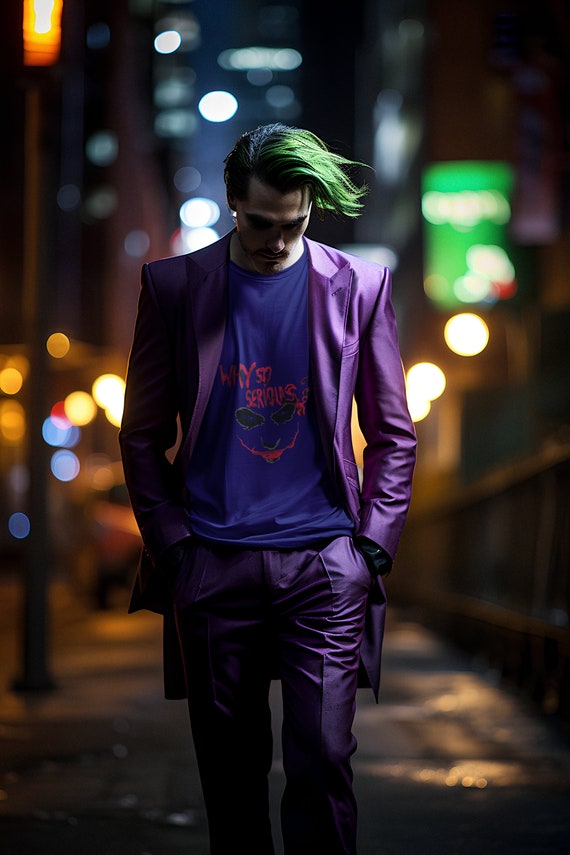 joker purple dress shirt The Joker Purple Suit T-Shirt XL Extra Large Batman DC Comics Villain  Classic
