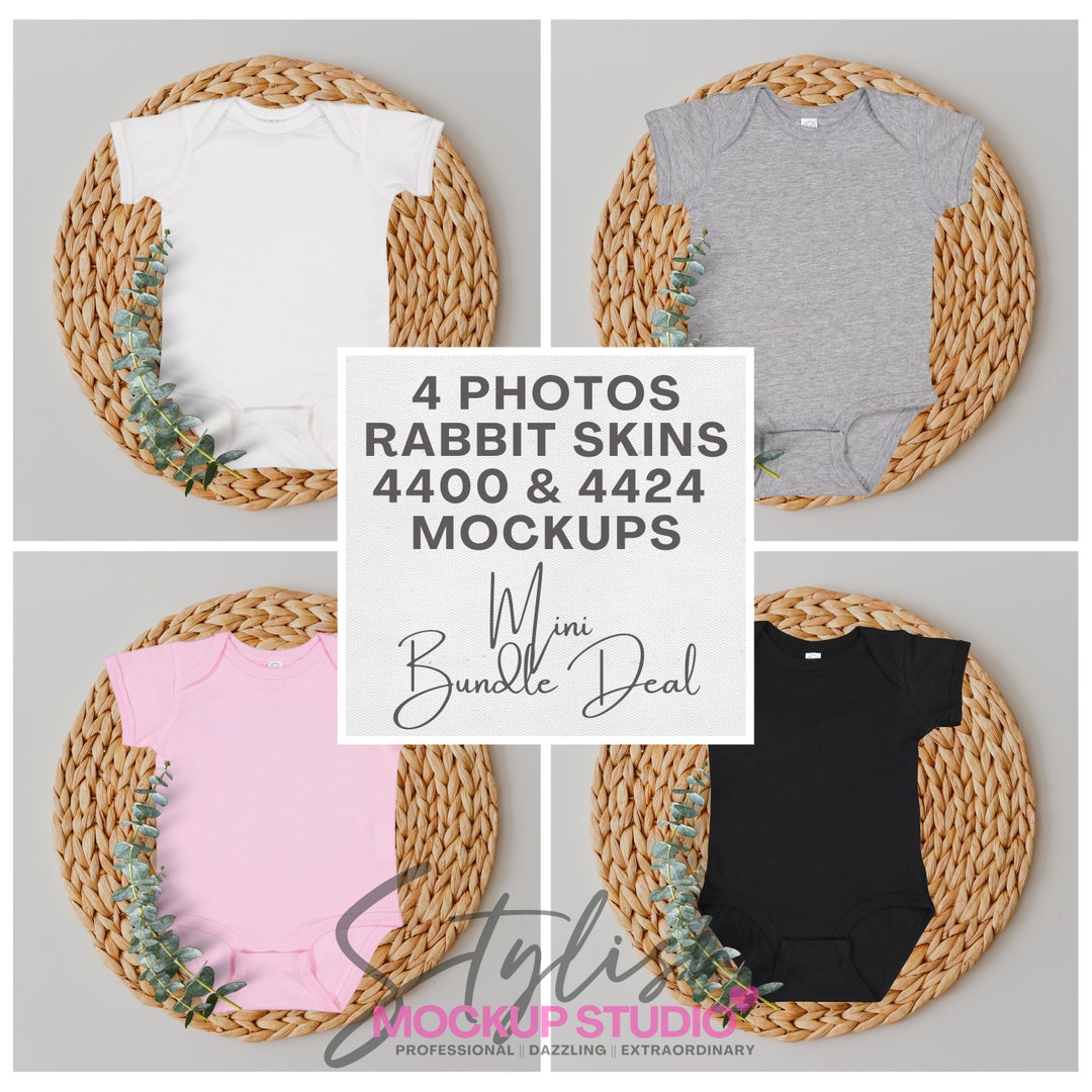 Rabbit Skins 4424 Baby Onesie Mockups, Baby Newborn Onesies 4400
