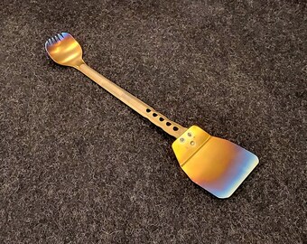 Titanium Spork Spatula Combo, The Ultimate Backpacking Utensil.