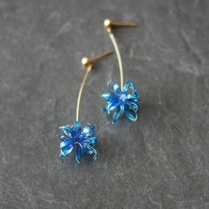 Blue spider lily earrings