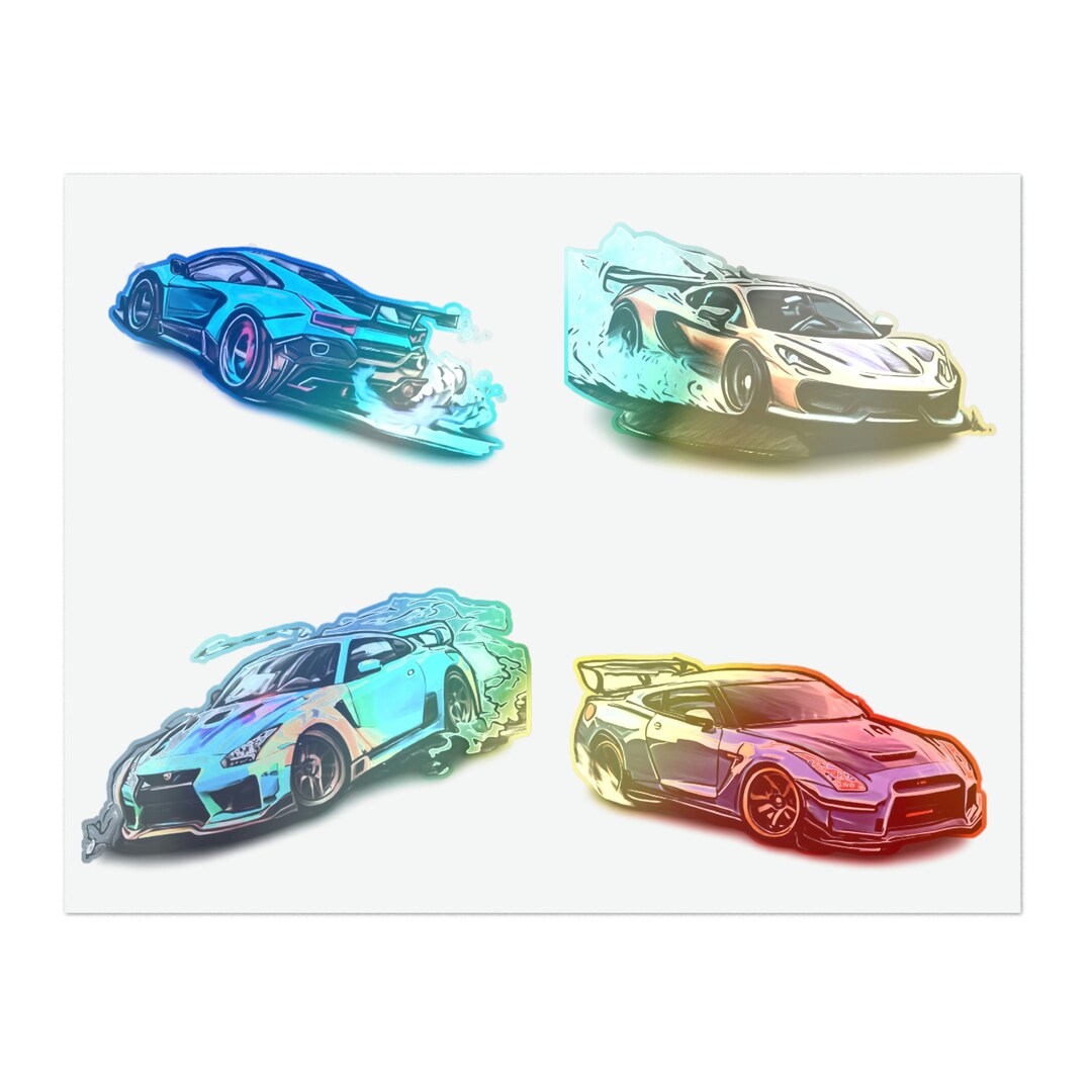 Supercar Sticker Sheet Bundle 10pcs Etsy