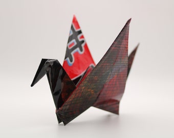 Grulla de papel origami de resina: decoración de pared de arte japonés
