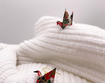 Pendientes de origami Pendientes de grulla de papel