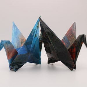 Origami Paper Crane Decoration for Living Room Origami Shelf Decoration Japanese Art Origami