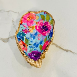 Plato de concha de ostra - Floral