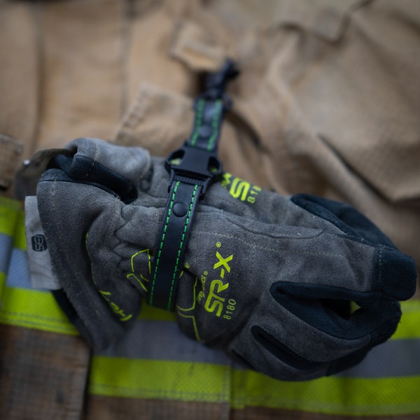 Personalized Firefighter Glove Strap | Leather Fire Glove Strap | Fire Glove Holder