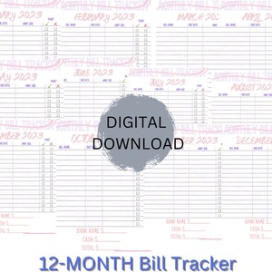 Monthly Bill Tracker Printable | Bill Payment Tracker | Bill Pay Checklist Organizer | Budget Planner | US Letter | Instant Download