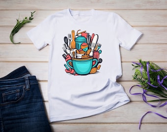 Cooking Shirt, Cooking Lover Shirt, Cooking Tools shirt, Cookie Lover T-Shirt, Funny Kitchen T-Shirt, Cute Cooking T-Shirt, Womens Clothing
