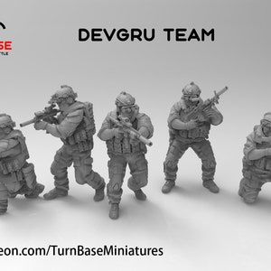 DEVGRU Team Set of 5 | TurnBase Miniatures | Miniature | Wargaming | 28mm | Modern
