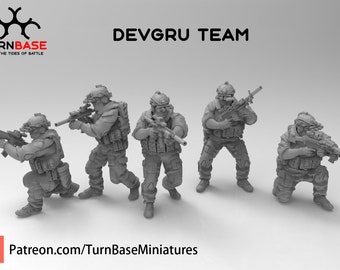 DEVGRU Team Set of 5 | TurnBase Miniatures | Miniature | Wargaming | 28mm | Modern