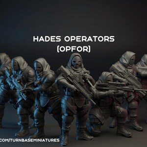 Hades Operators - OPFOR - Set of 7 | TurnBase Miniatures | Miniature | Wargaming | 28mm | Modern