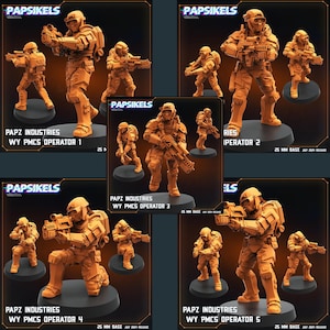 Papz Industries Wy Pmcs Operator Set Of 5 | Hero Scale | | Aliens | Xenomorph | Miniature | Papsikels Miniatures | Wargaming | Table Top