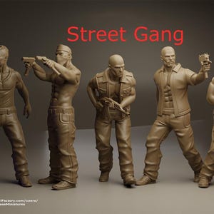 Street Gang Set of 5 | TurnBase Miniatures | Miniature | Wargaming | 28mm | Modern