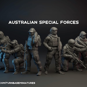 Australische Special Forces-set van 8 | TurnBase-miniaturen | Miniatuur | Wargamen | 28 mm | Modern