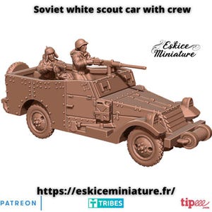 Russische witte verkenningswagen | Eskice-miniatuur | Miniatuur | Wargamen | 28 mm | Tweede Wereldoorlog