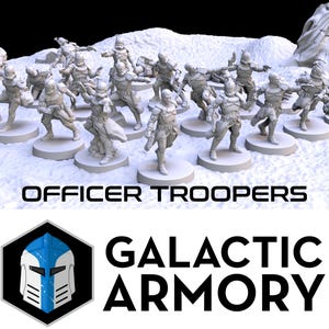 Officer Troopers - Set of 20 | Galactic Armory | Miniature | Legion | Sci-Fi | 28mm | Hero Scale