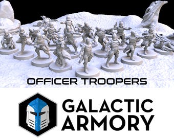 Officer Troopers - Set van 20 | Galactische arsenaal | Miniatuur | Legioen | Sciencefiction | 28 mm | Heldenschaal