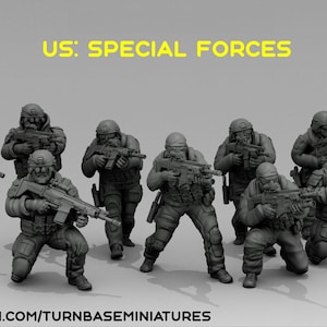 Us Special Forces Set Of 9 | Turnbase Miniatures | Miniature | Wargaming | 28Mm | Modern
