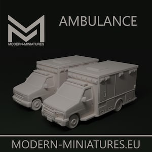 Ambulance | Modern Cars | Modern Vehicles | Modern Miniatures.eu | Miniature | Wargaming | 28mm | Modern