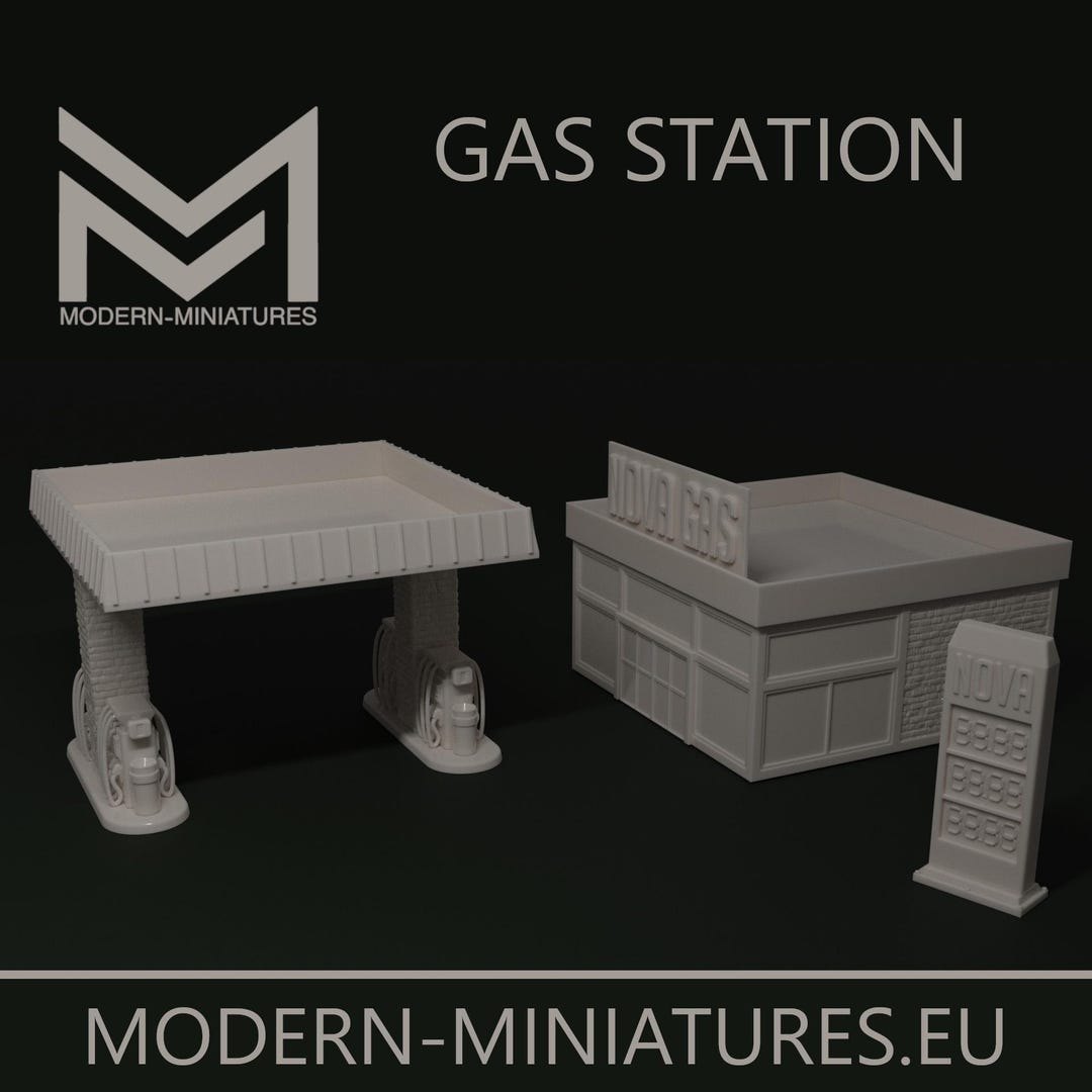 Gas Station | Optional Interior | Modern Miniatures.eu | Miniature ...