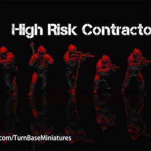 High Risk Contractors Set of 7 | TurnBase Miniatures | Miniature | Wargaming | 28mm | Modern