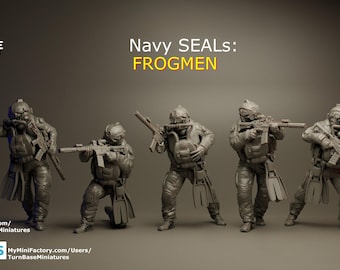 Navy Seals - Frogmen | TurnBase Miniatures | Miniature | Wargaming | 28mm | Modern