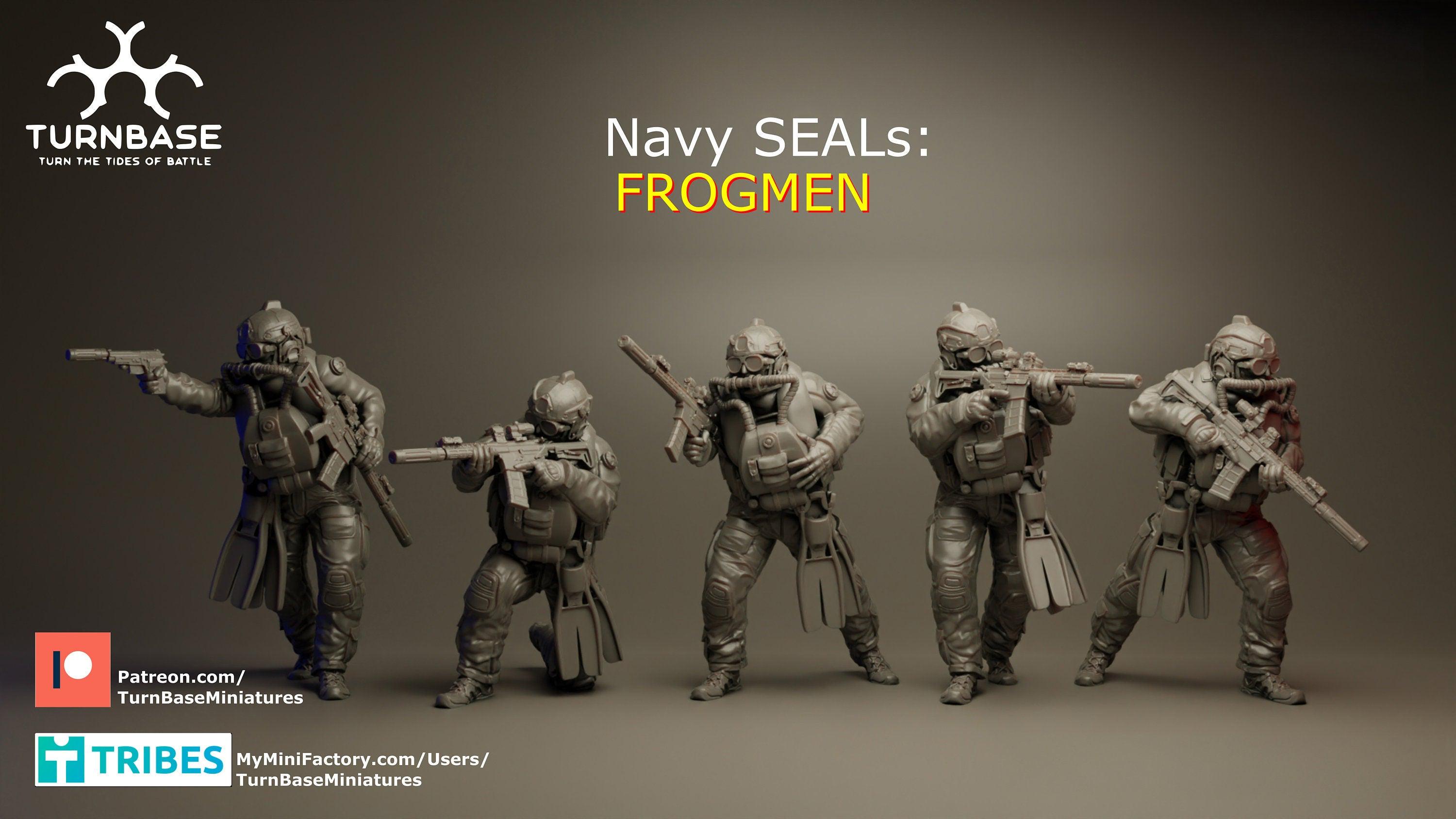 Navy Seals - Frogmen | Turnbase Miniatures | Miniature | Wargaming