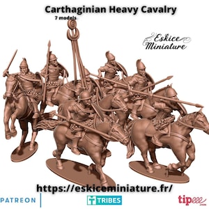 Carthaginian Heavy Cavalry Set of 7 | Eskice Miniature | Miniature | Wargaming | 28mm | Carthage