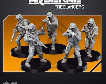 Freeelancers - Set of 5 | Skullforge Studios | Arsenal | Miniature | Wargaming | 28mm | 32mm