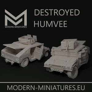 Zerstörter Humvee | Moderne Miniaturen.eu | Miniatur | Kriegsspiele | 28mm | Modern