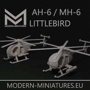 Ah-6|Mh-6 Little Bird Scout|Attack Helicopter | Modern Miniatures | Miniatures | Miniature | Wargaming | 28Mm | Modern