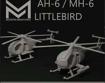 Ah-6|Mh-6 Little Bird Scout|Attack Helicopter | Modern Miniatures | Miniatures | Miniature | Wargaming | 28Mm | Modern