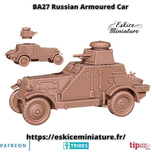 Ba27 Russian Armored Car | Eskice Miniature | Miniature | Wargaming | 28Mm | World War 2 | Wwii