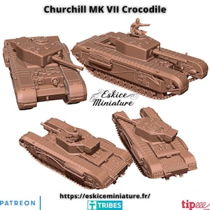 Britse Churchill Mkvii-krokodil | Eskice-miniatuur | Miniatuur | Wargamen | 28 mm | Tweede Wereldoorlog | Tweede Wereldoorlog