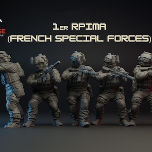 French Special Forces - 1er RPIMA - Set Of 5 | Turnbase Miniatures | Miniature | Wargaming | 28mm | 32mm | Modern