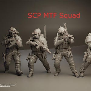 Scp Mtf Squad Set Of 5 | Turnbase Miniatures | Miniature | Wargaming | 28Mm | Modern