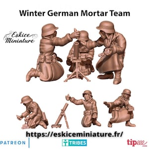 Winter German Mortar Team | Eskice Miniature | Miniature | Wargaming | 28mm | World War 2