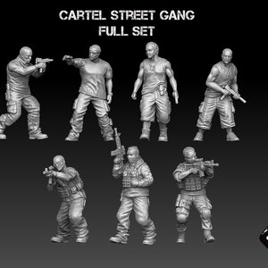 Kartel Street Gang | Volledige set | Aanvalset | Black Hills-spellen | Miniatuur | Wargamen | 28 mm