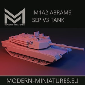 M1A2 SEP V3 | Abrams Main Battle Tank | Armored Skirts | Modern Miniatures.eu | Miniature | Wargaming | 28mm | Modern