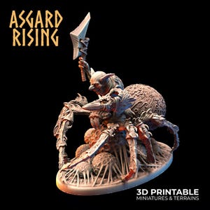 Goblin Rider on Spider | Asgard Rising | Miniature | 60x35mm | Extra Legs Included