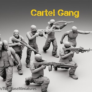 Cartel Gang Set de 7 / TurnBase Miniatures / Miniatura / Wargaming / 28 mm / Wargaming